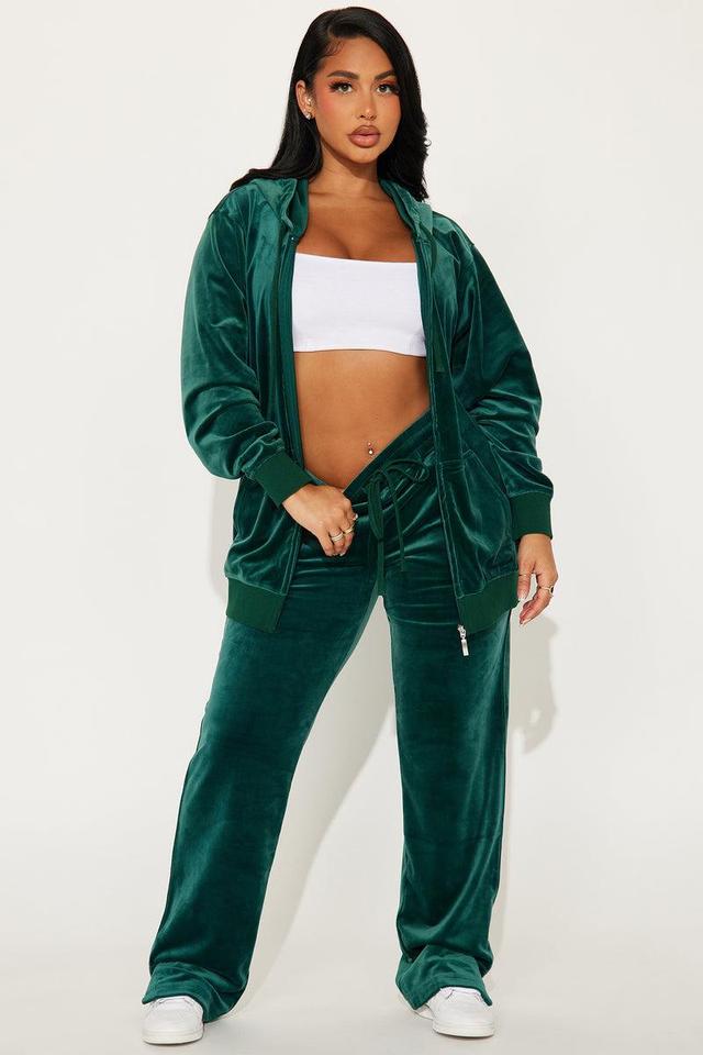 OG Cutie Soft Velour Pant Set - Hunter Product Image