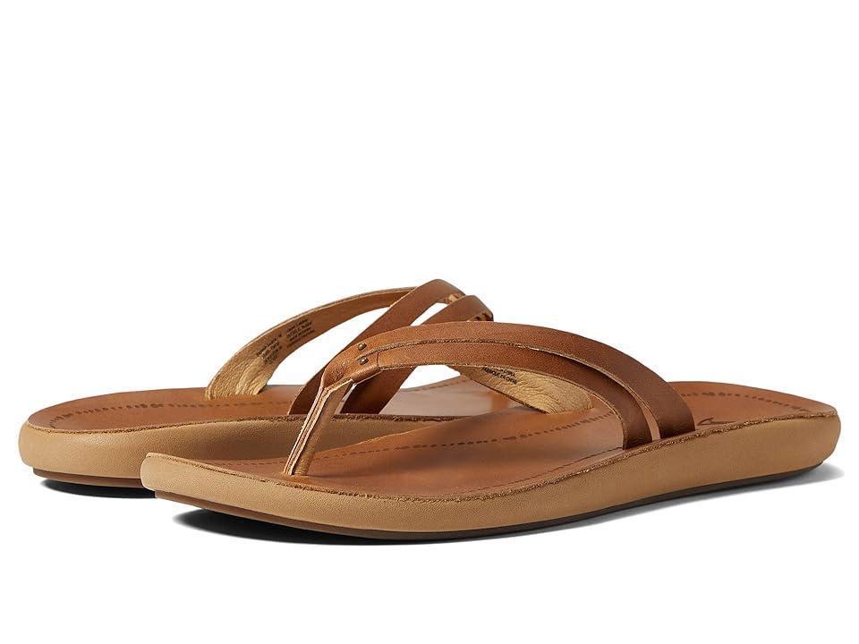 OluKai Women's Kpehe Luana Sandals  - Sahara - Size: 8 Product Image