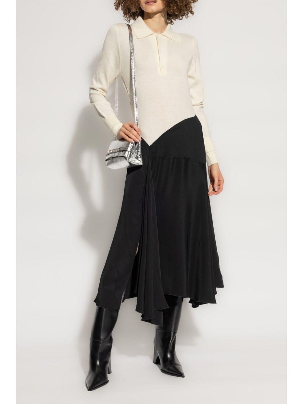 two-tone asymmetric midi dress Product Image