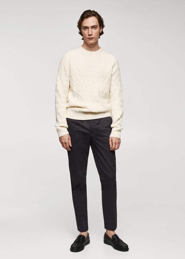 MANGO MAN - Braided knitted sweater off whiteMen Product Image