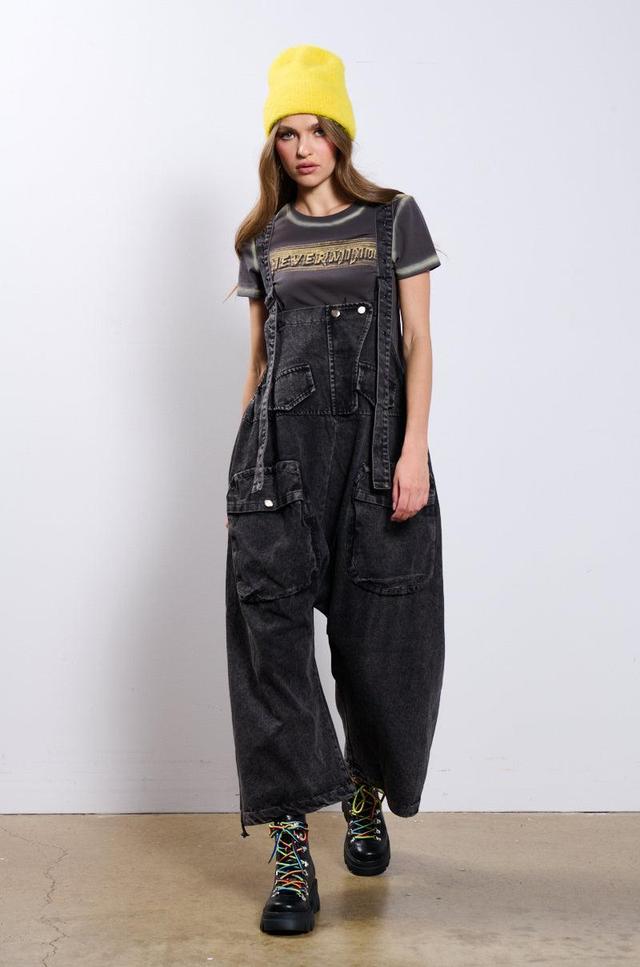 JUST LIKE THAT BAGGY FIT OVERALLS IN GREY Product Image