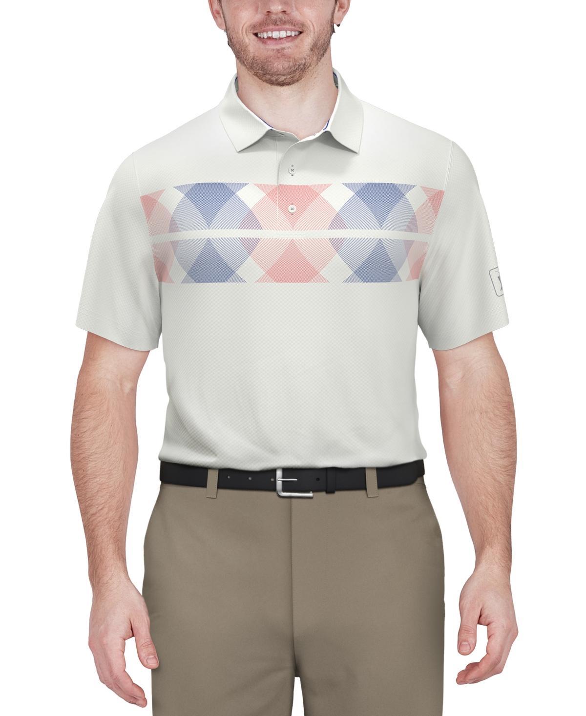 Pga Tour Mens Argyle Print Short Sleeve Golf Polo Shirt Product Image