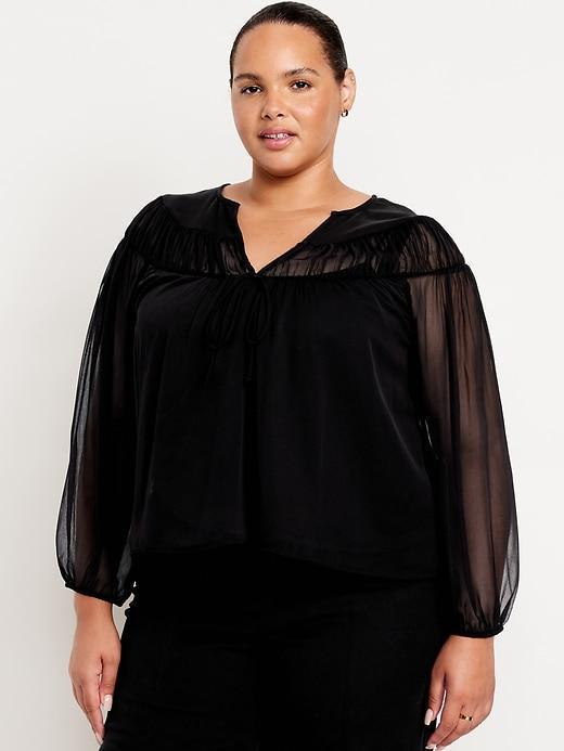 Tie-Front Chiffon Top Product Image