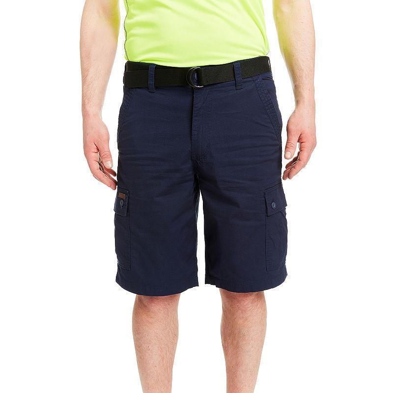 Mens Smiths Workwear Mini-Ripstop Belted Cargo Shorts Grey Product Image