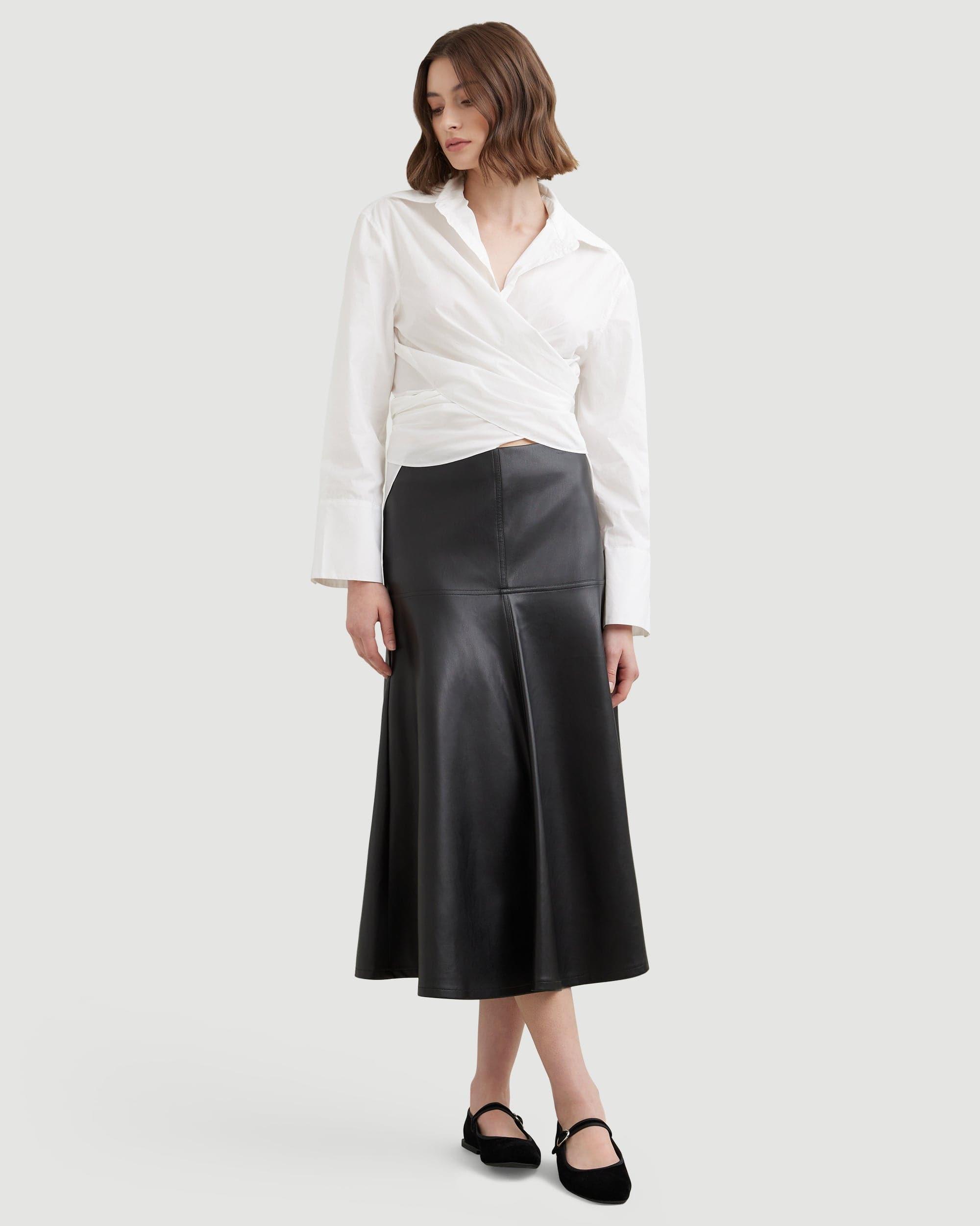 Harley A-Line Vegan Leather Skirt Product Image