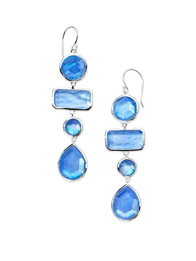 Womens Rock Candy Large Mixed-Cut 4-Tier Sterling Silver & Triplet Drop Earrings Product Image