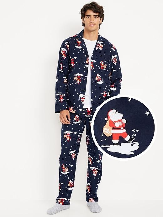 Printed Flannel Pajama Set for Men Product Image