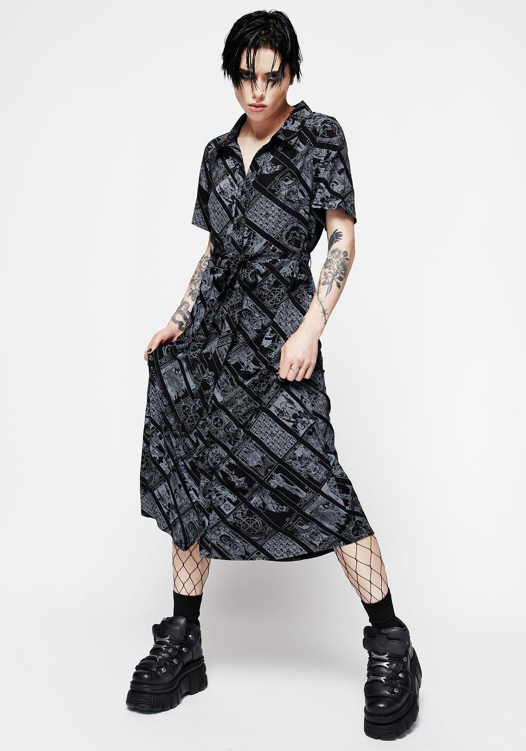 Cartomancy Midi Shirt Dress Product Image