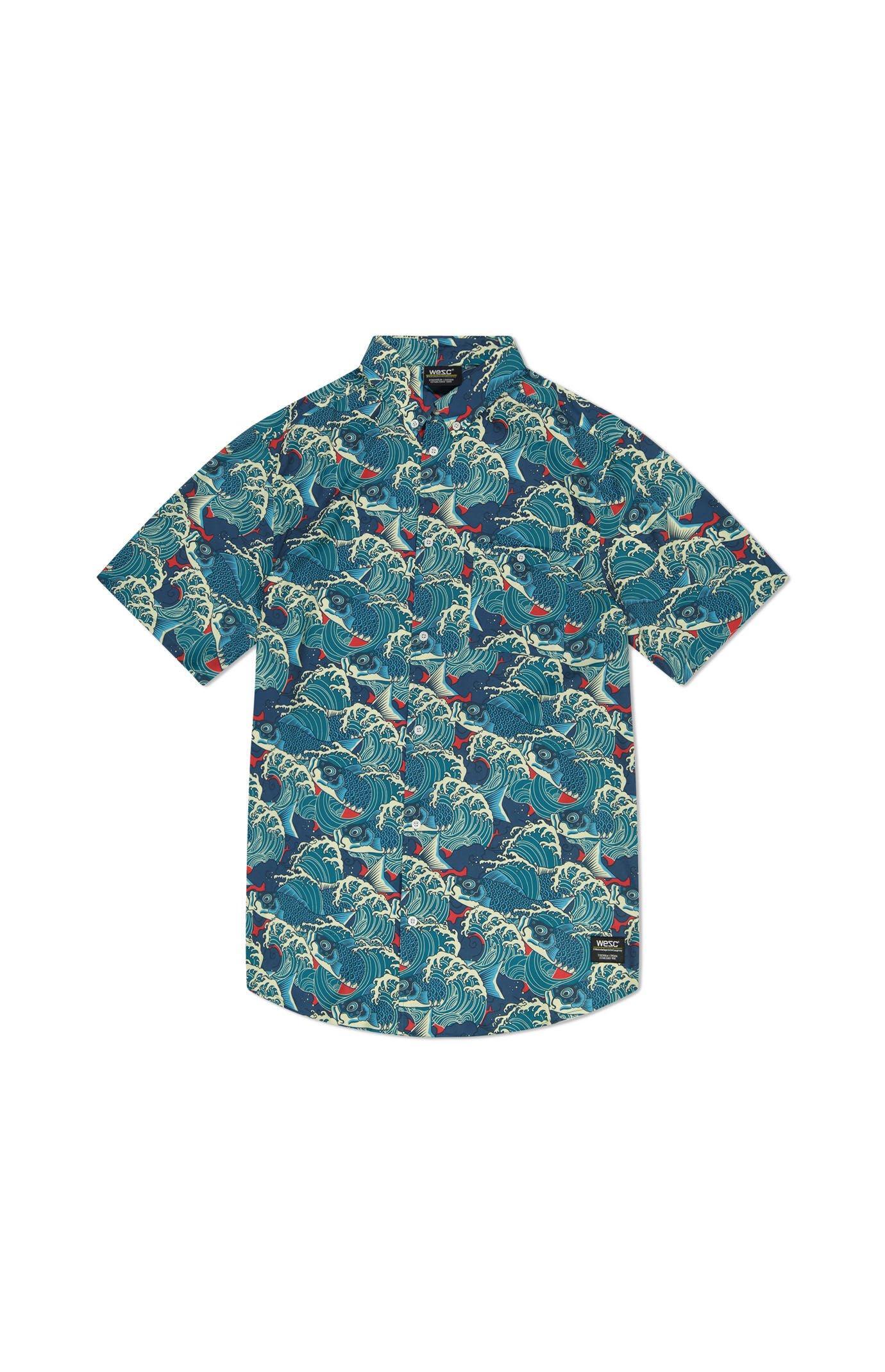 WeSC America Inc Mens Oden Koi Waves AOP Camp Shirt Product Image