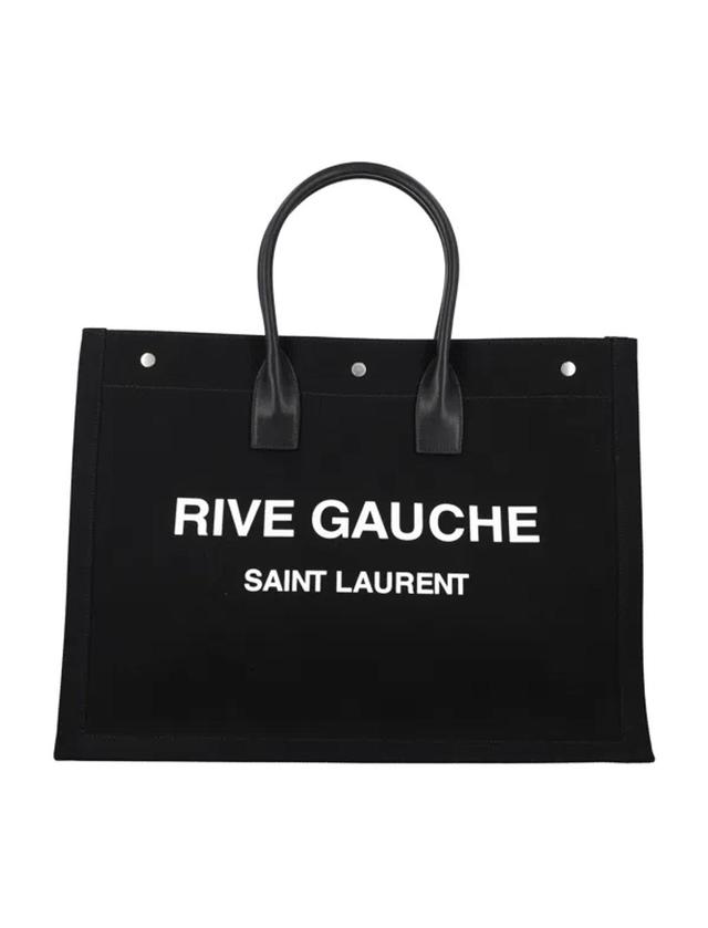 Rive Gauche Large Tote Handbag Handbag In Black_+_white Product Image