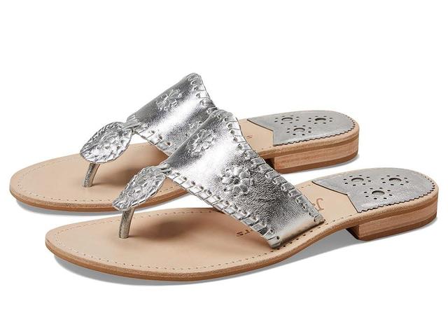 Jack Rogers Jacks Flat Sandal Wide Silver) Women's Shoes Product Image