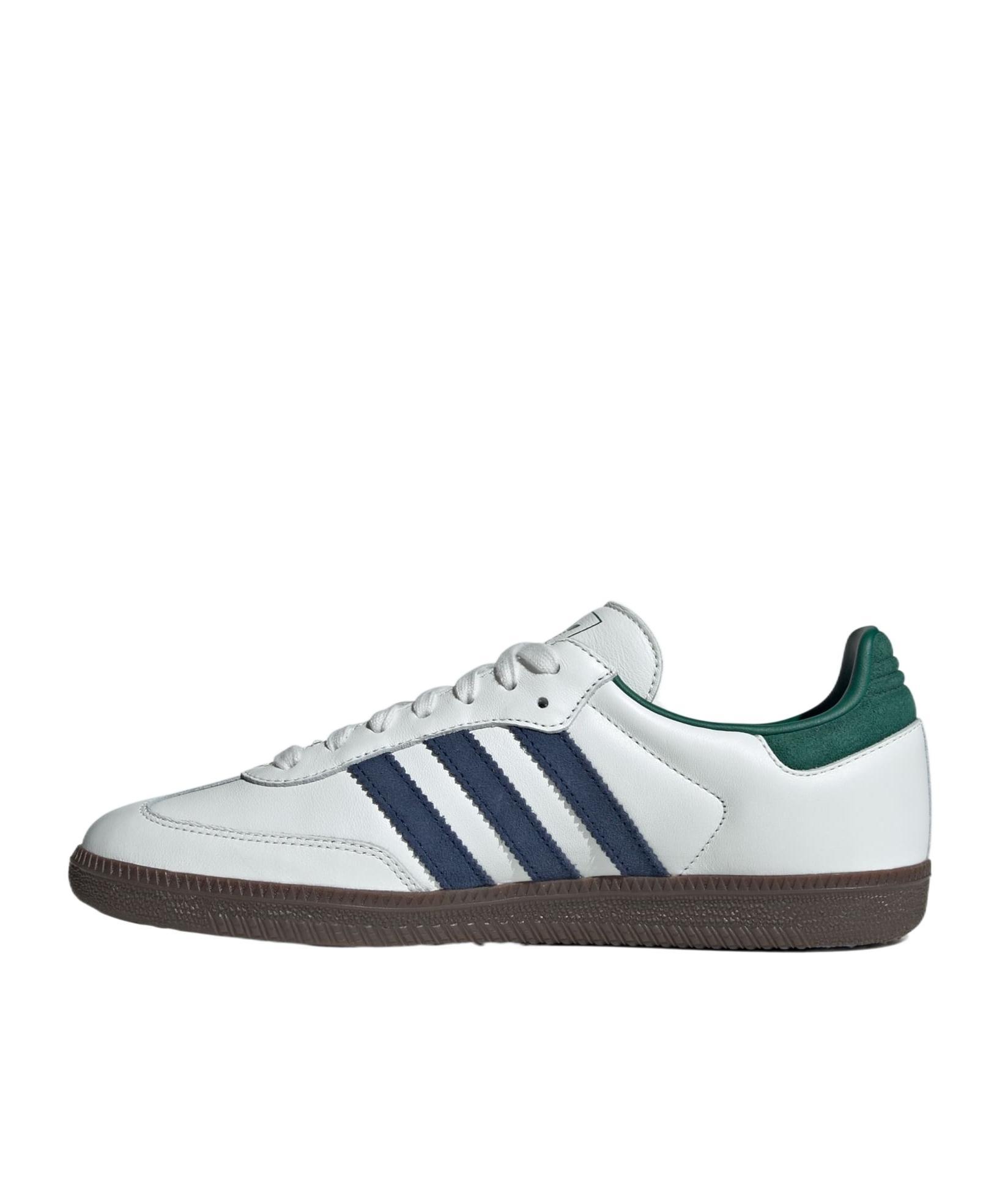 ADIDAS ORIGINALS Samba Og Leather Low-top Sneakers In Black/collegiate Green/green Product Image