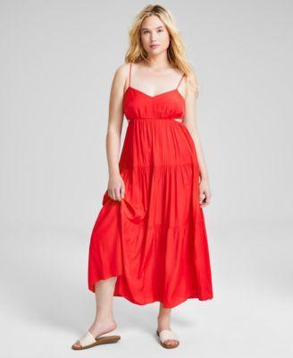 And Now This Womens Side-Cutout Tiered Maxi Dress product image