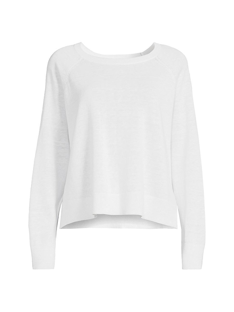 Womens Linen & Cotton-Blend Crewneck Sweatshirt Product Image