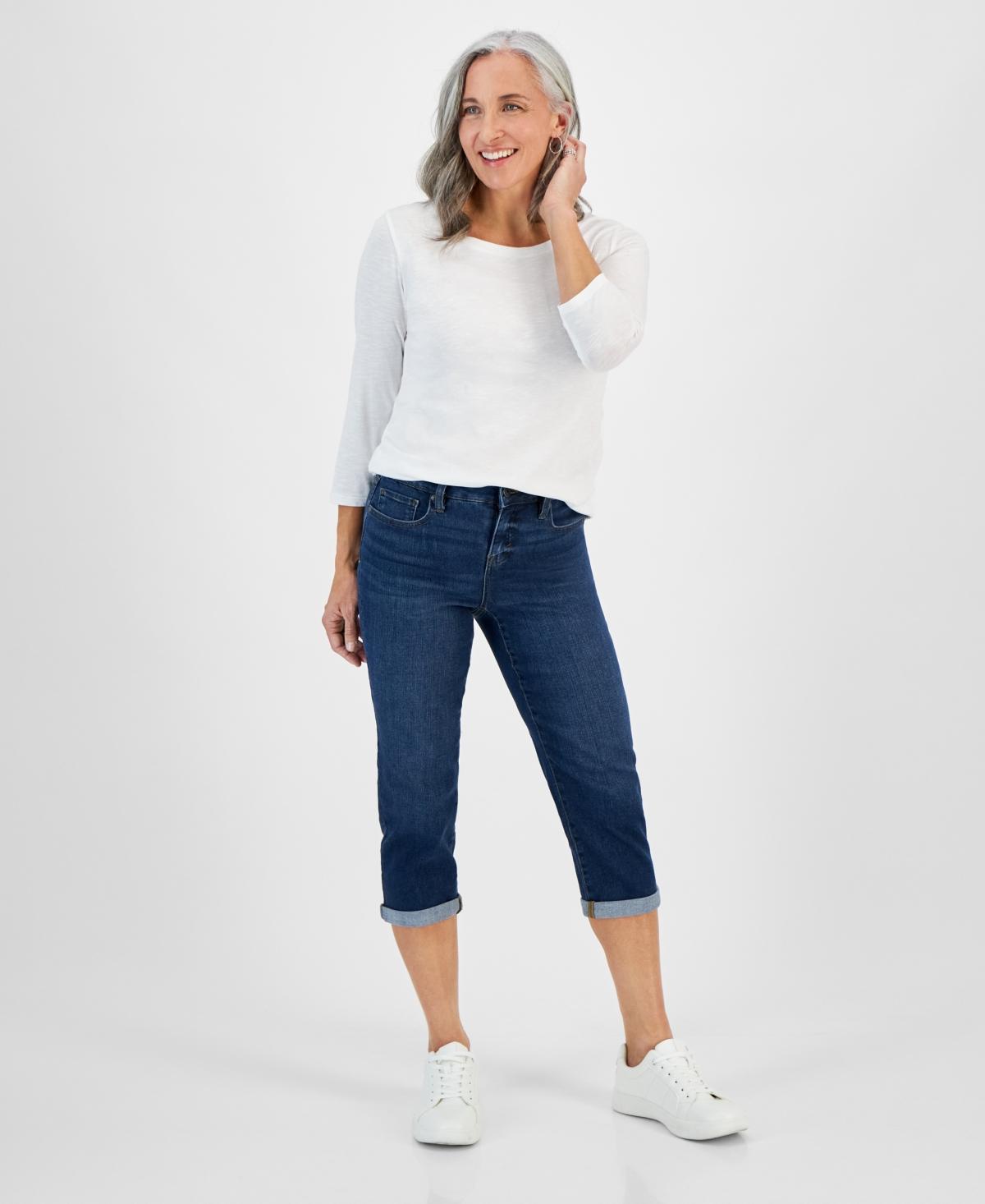 Women's Mid-Rise Curvy Capri Jeans, Created for Macy's Product Image