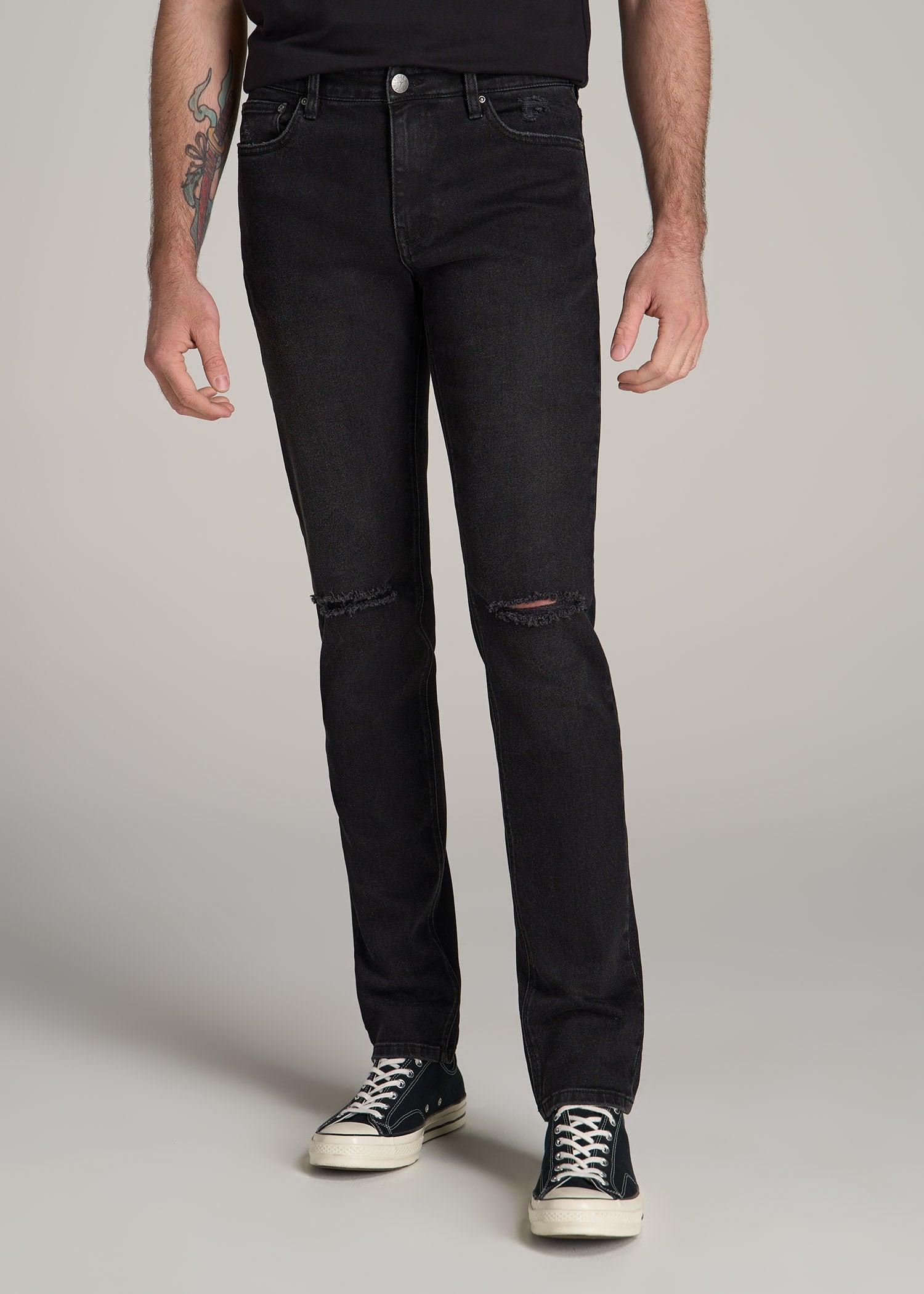 Dylan SLIM-FIT Jeans for Tall Men in Distressed Onyx Black Wash Product Image