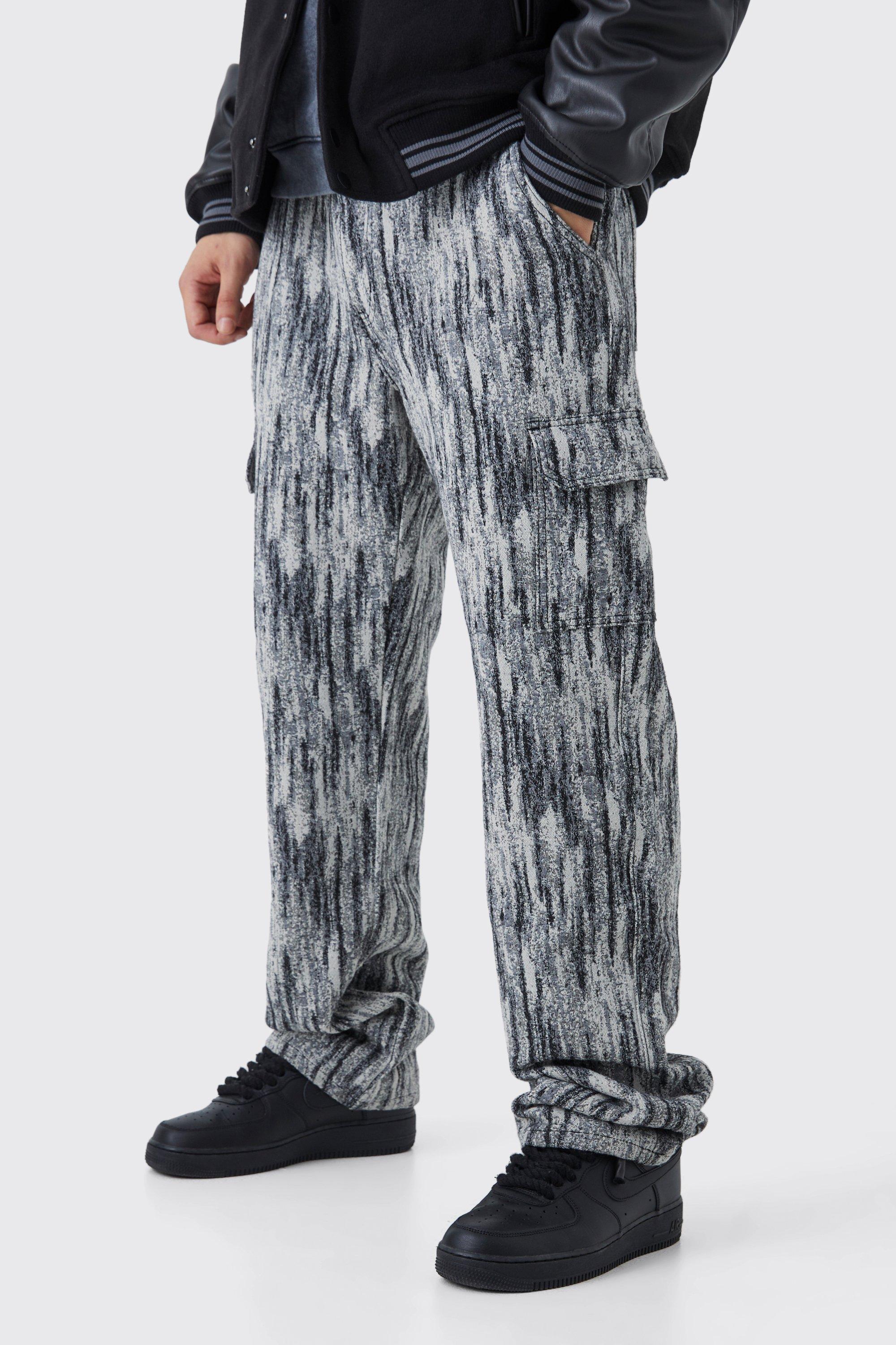 Tall Relaxed Fit Tapestry Cargo Pants | boohooMAN USA Product Image