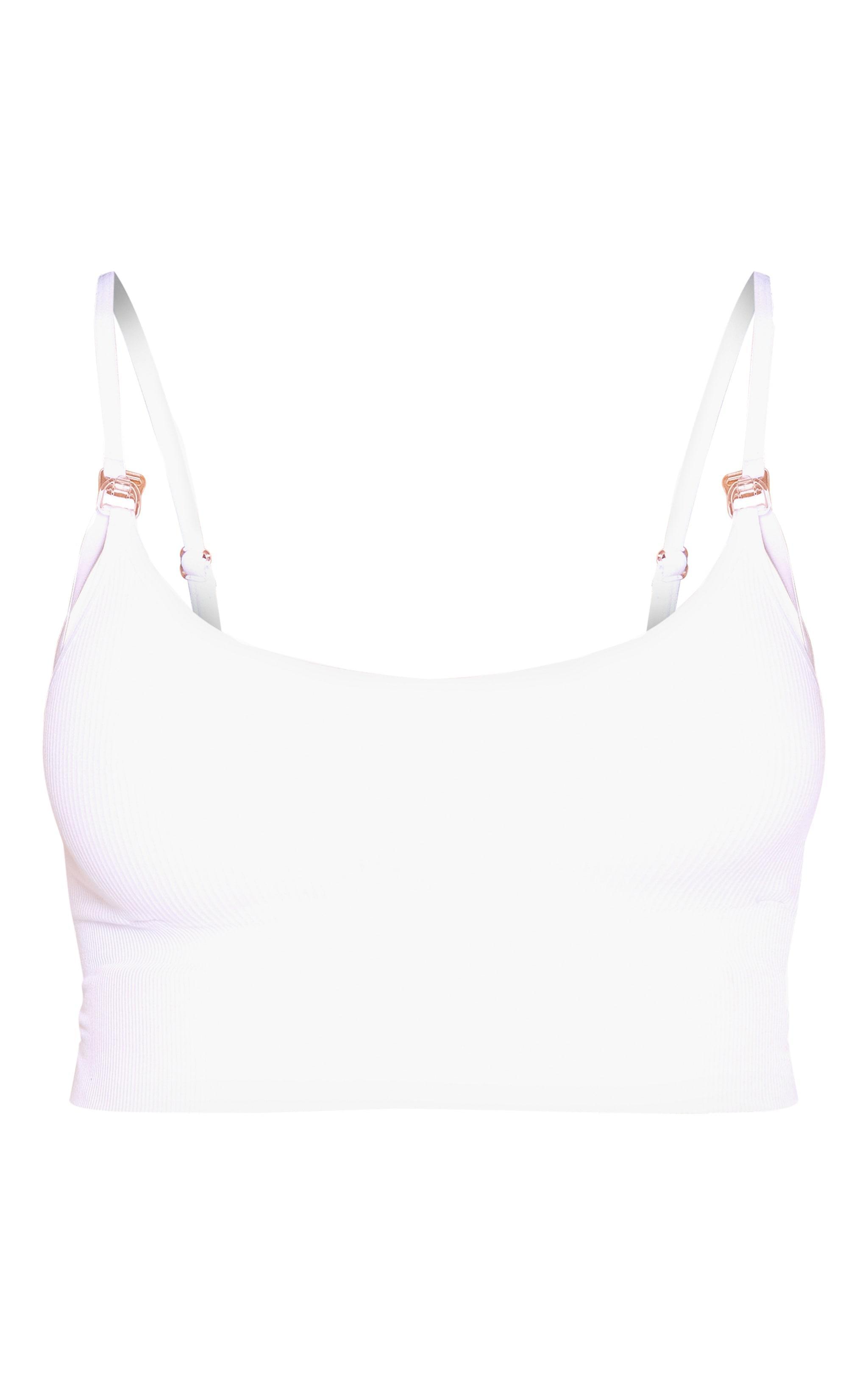 Maternity White Seamless Strappy Nursing Bra Product Image