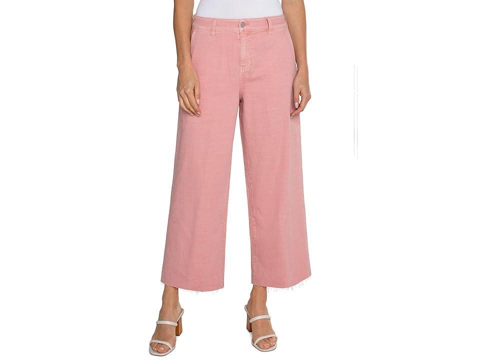 Liverpool Los Angeles Stride Hi-Rise Wide Leg Cut Hem Lofty Soft Denim Jean 26 (Rose Blush) Women's Jeans Product Image