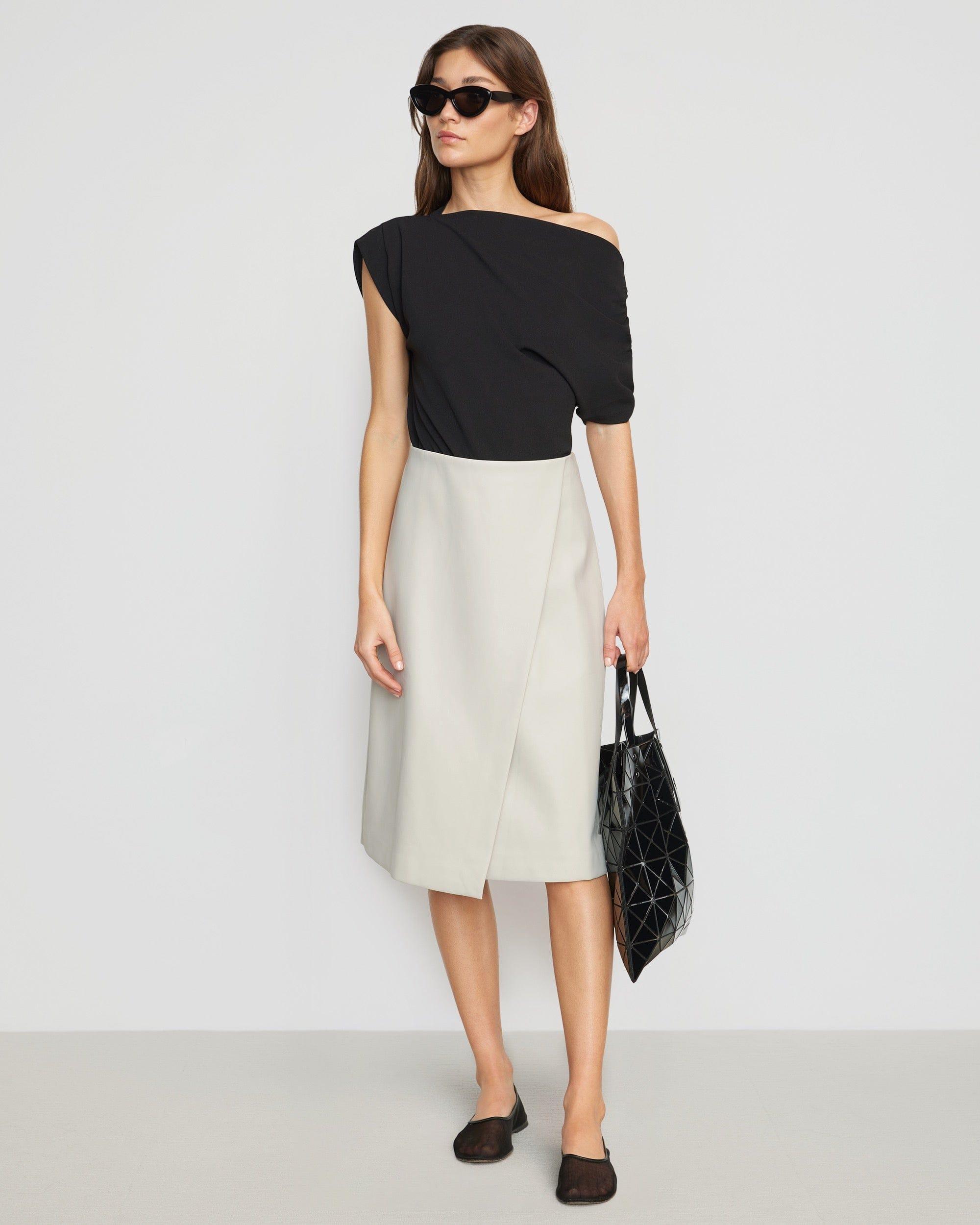 Alba Asymmetric Vegan Leather Skirt Product Image