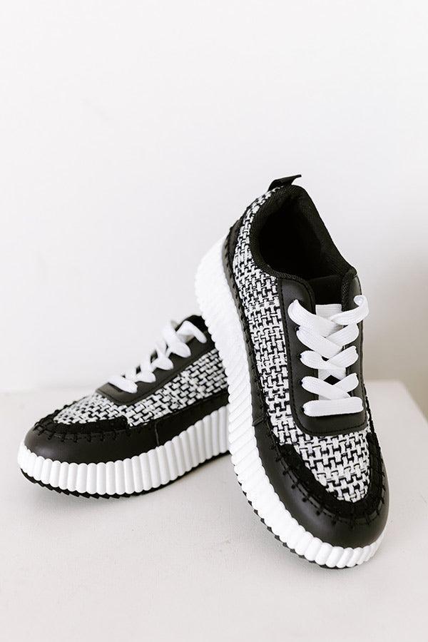 The Terra Tweed Platform Sneaker in Black Product Image