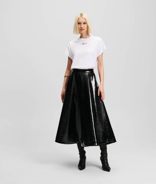 FAUX-LEATHER A-LINE SKIRT Product Image