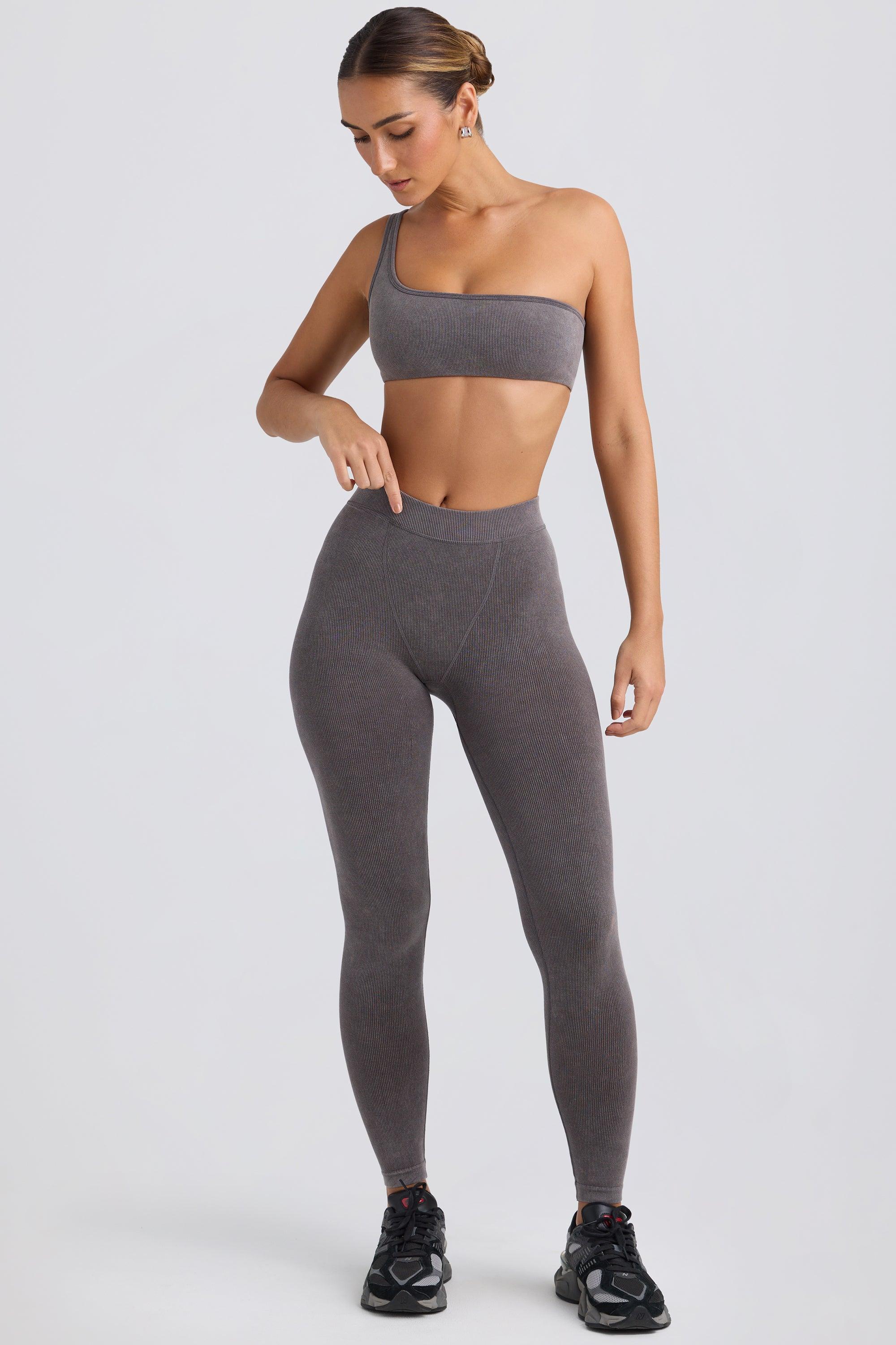 Seamless Rib Leggings in Washed Charcoal Product Image