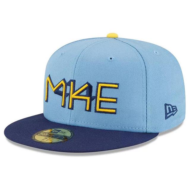 Mens New Era Powder Blue Milwaukee Brewers 2022 City Connect 59FIFTY Fitted Hat Product Image