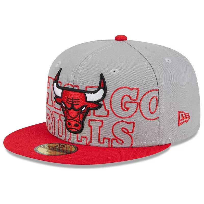 Mens New Era Gray/Red Chicago Bulls 2023 NBA Draft Two-Tone 59FIFTY Fitted Hat Product Image