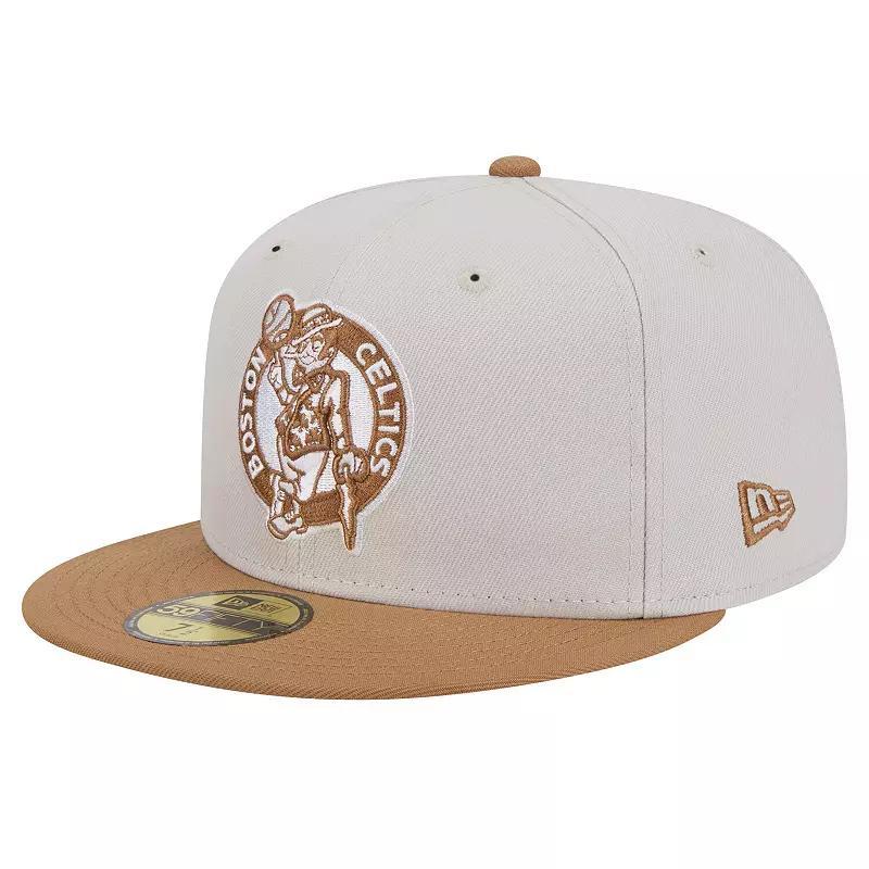 Mens New Era Cream/Tan Boston Celtics Color Pack 59FIFTY Fitted Hat Product Image