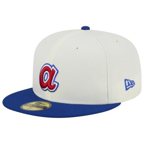 New Era Mens Atlanta Braves New Era Braves 5950 Retro E1 - Mens Beige/Blue Product Image