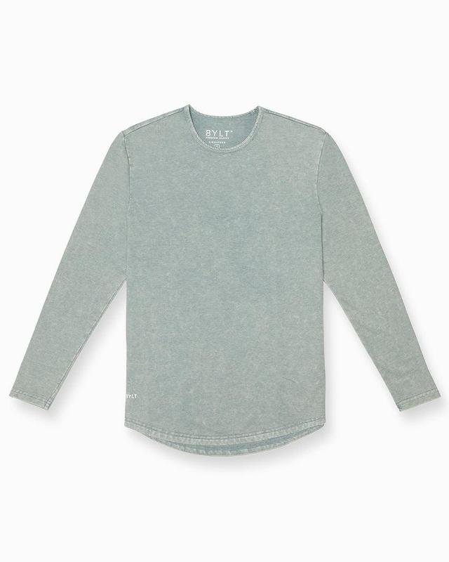 Acid Wash Drop-Cut Long Sleeve Product Image