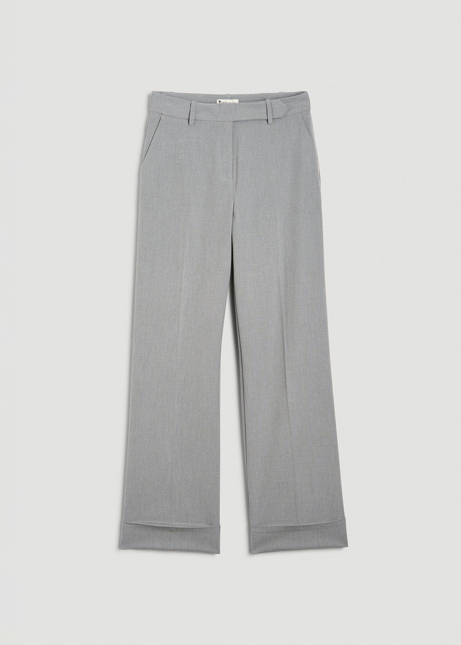 Wide Leg Cuffed Pants for Tall Women in Medium Grey Mix Female Product Image