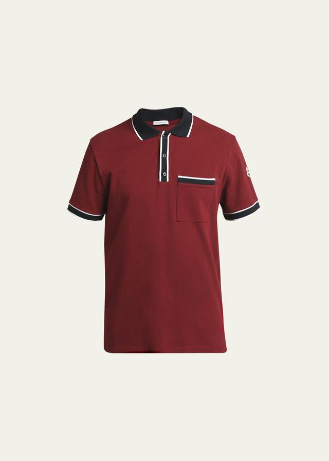 Mens Contrast-Trim Polo Shirt Product Image