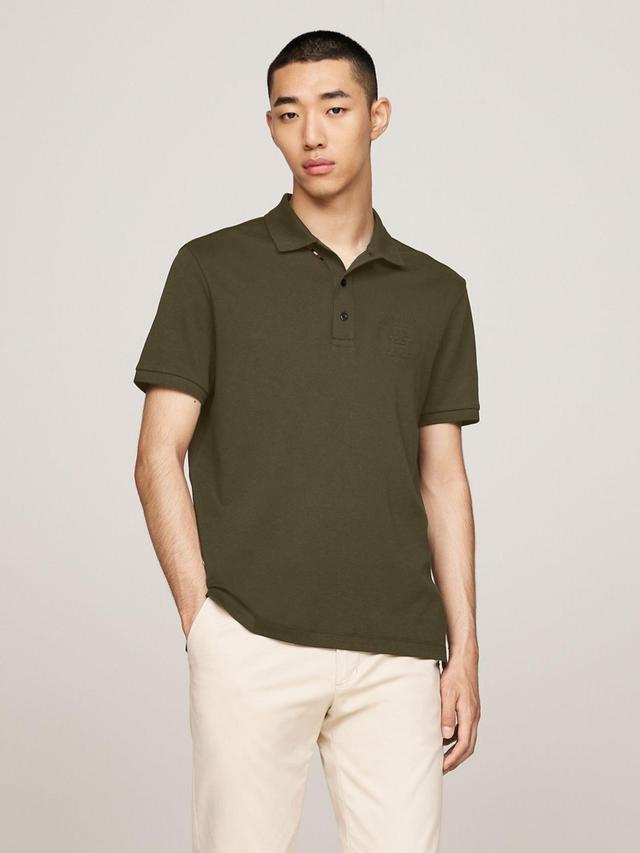 Tommy Hilfiger Men's TH Logo Interlock Regular Fit Polo Product Image