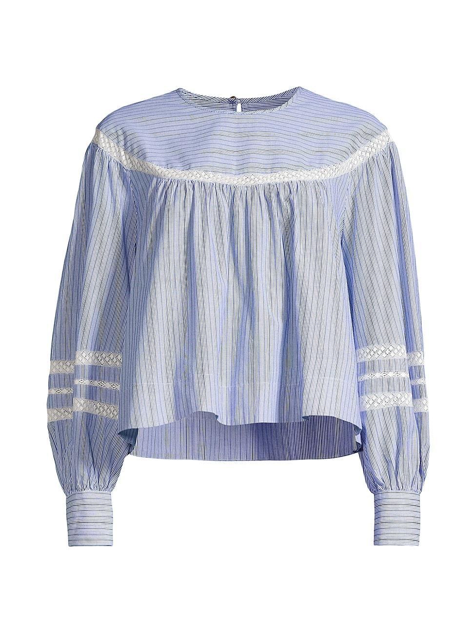 Womens Nova Cotton Striped Blouse Product Image