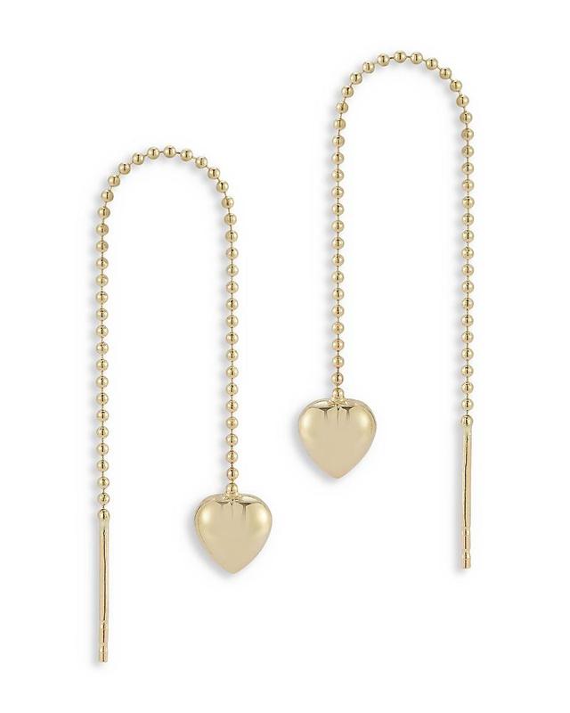 Moon & Meadow 14K Yellow Gold Heart Threader Earrings Product Image