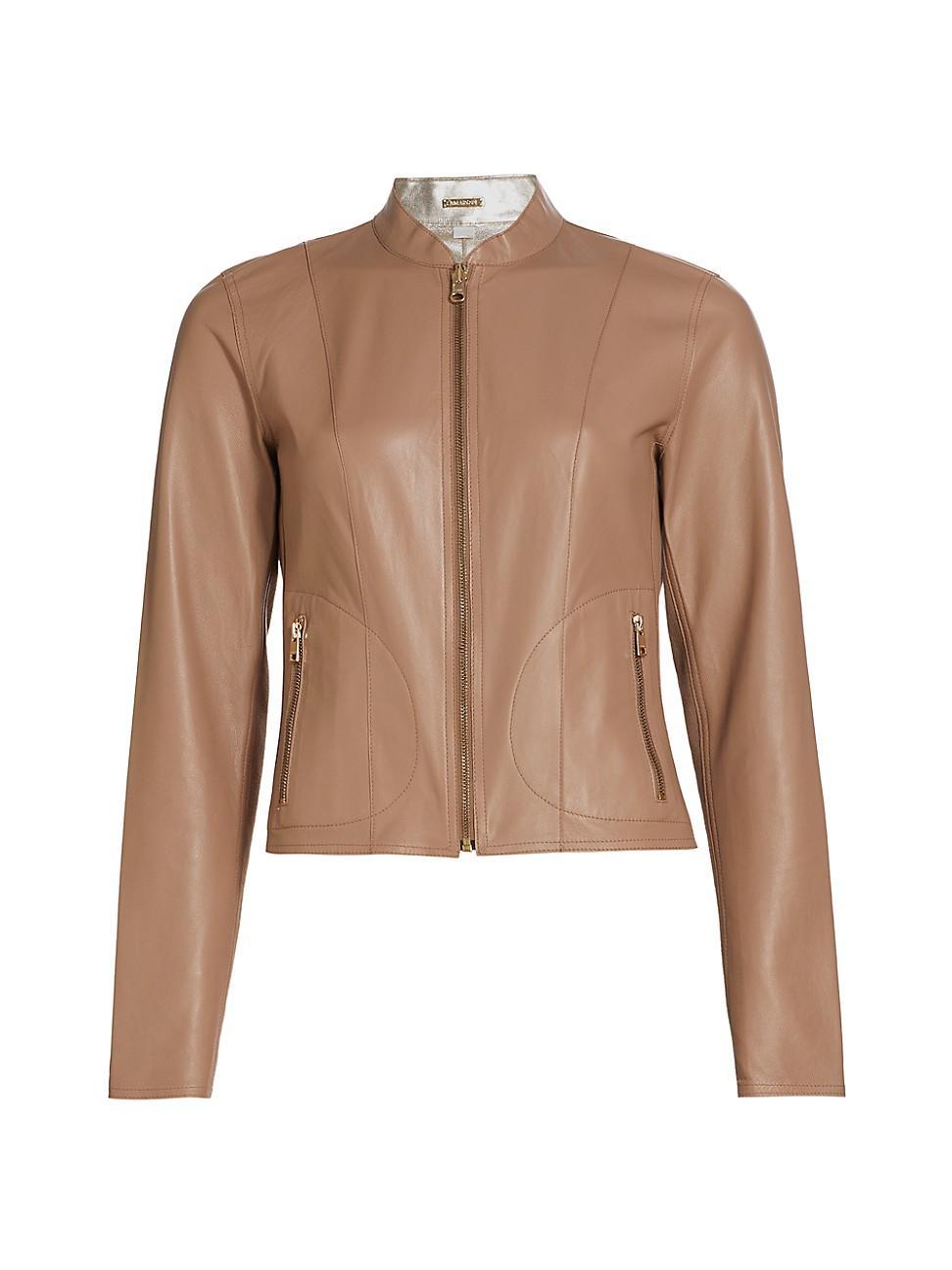 Womens Chapin Reversible Leather Bomber Product Image