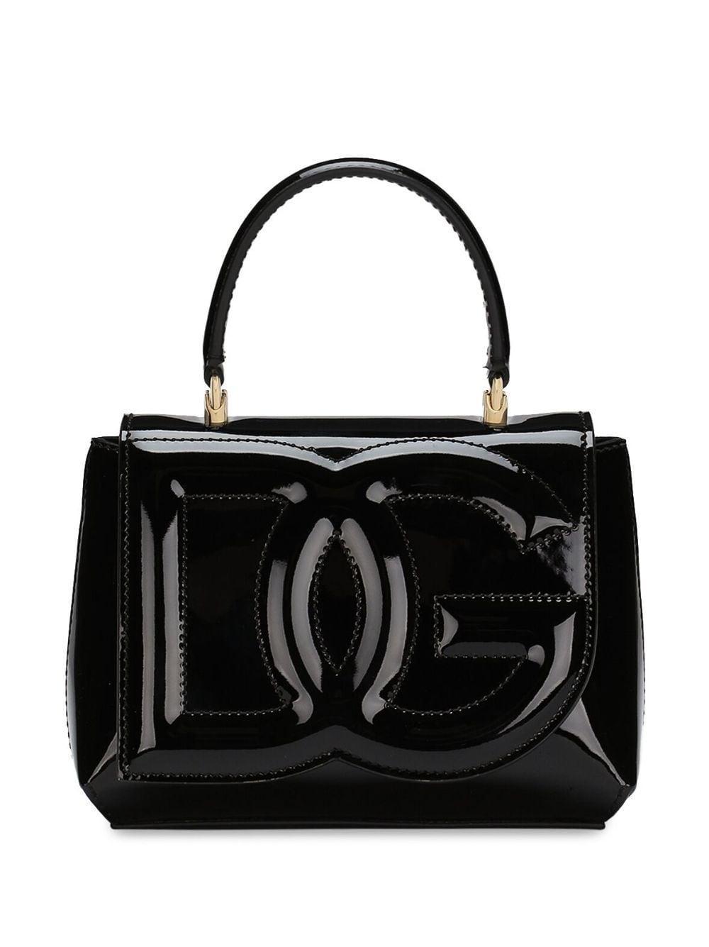 Dg Logo Patent Leather Shoulder Bag In Black Product Image