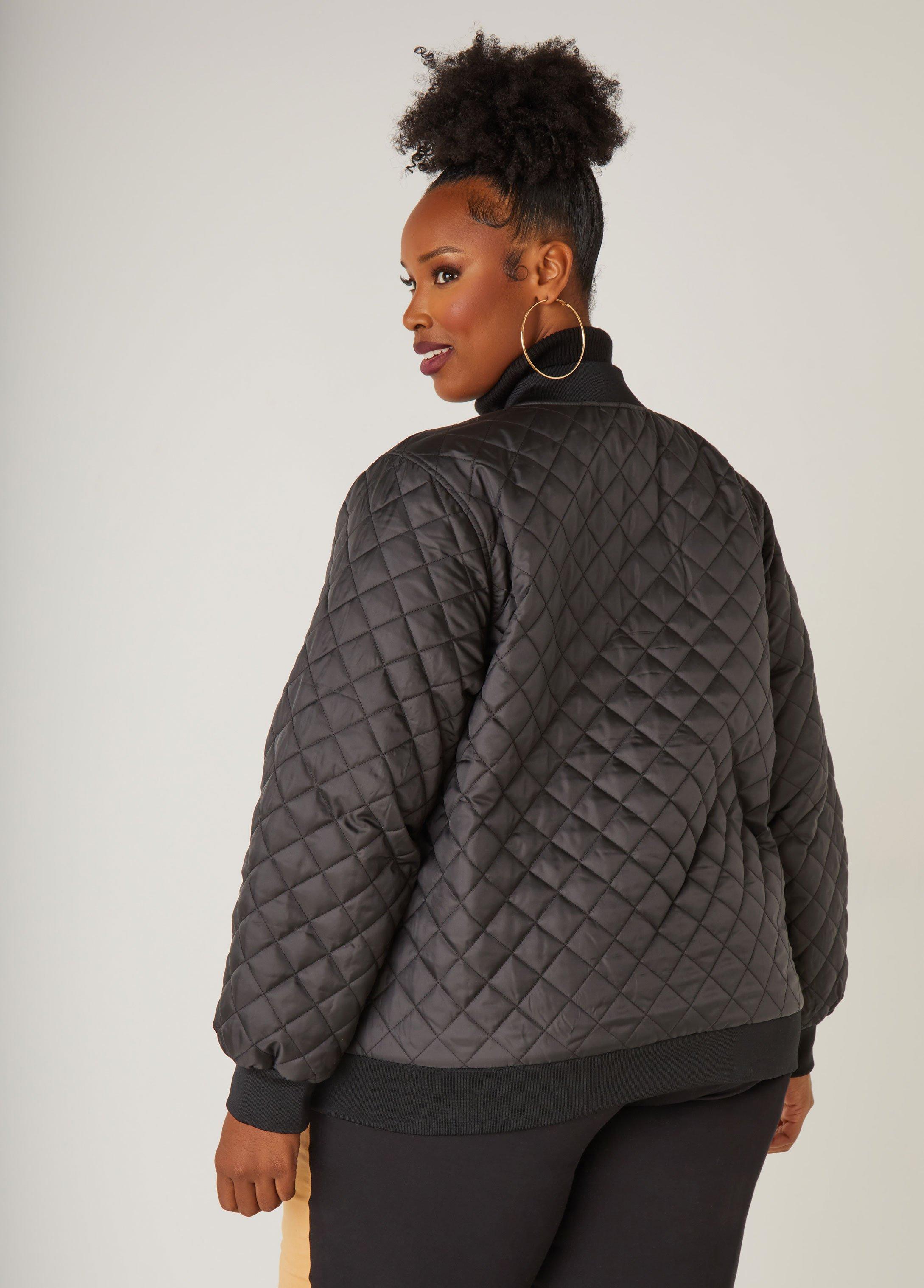 Plus Size Classic Quilted Bomber Jacket Ashley Stewart Product Image