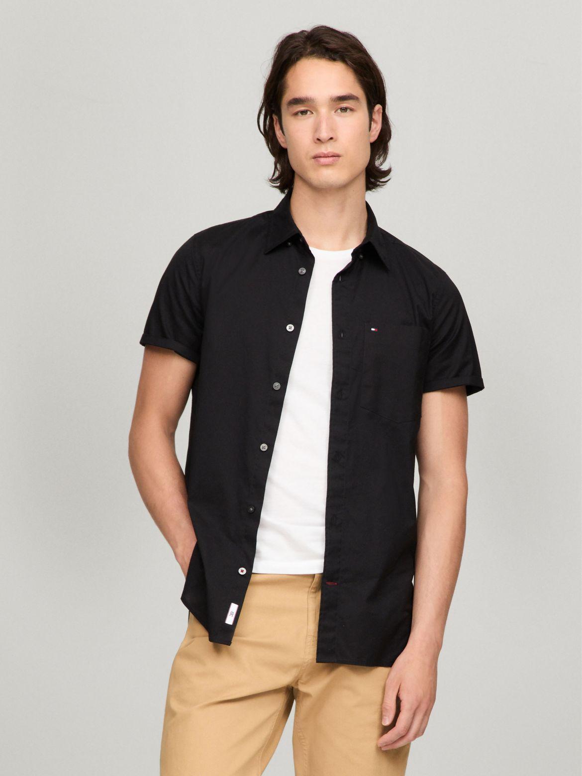 Tommy Hilfiger Men's Short-Sleeve Slim Fit Poplin Shirt Product Image