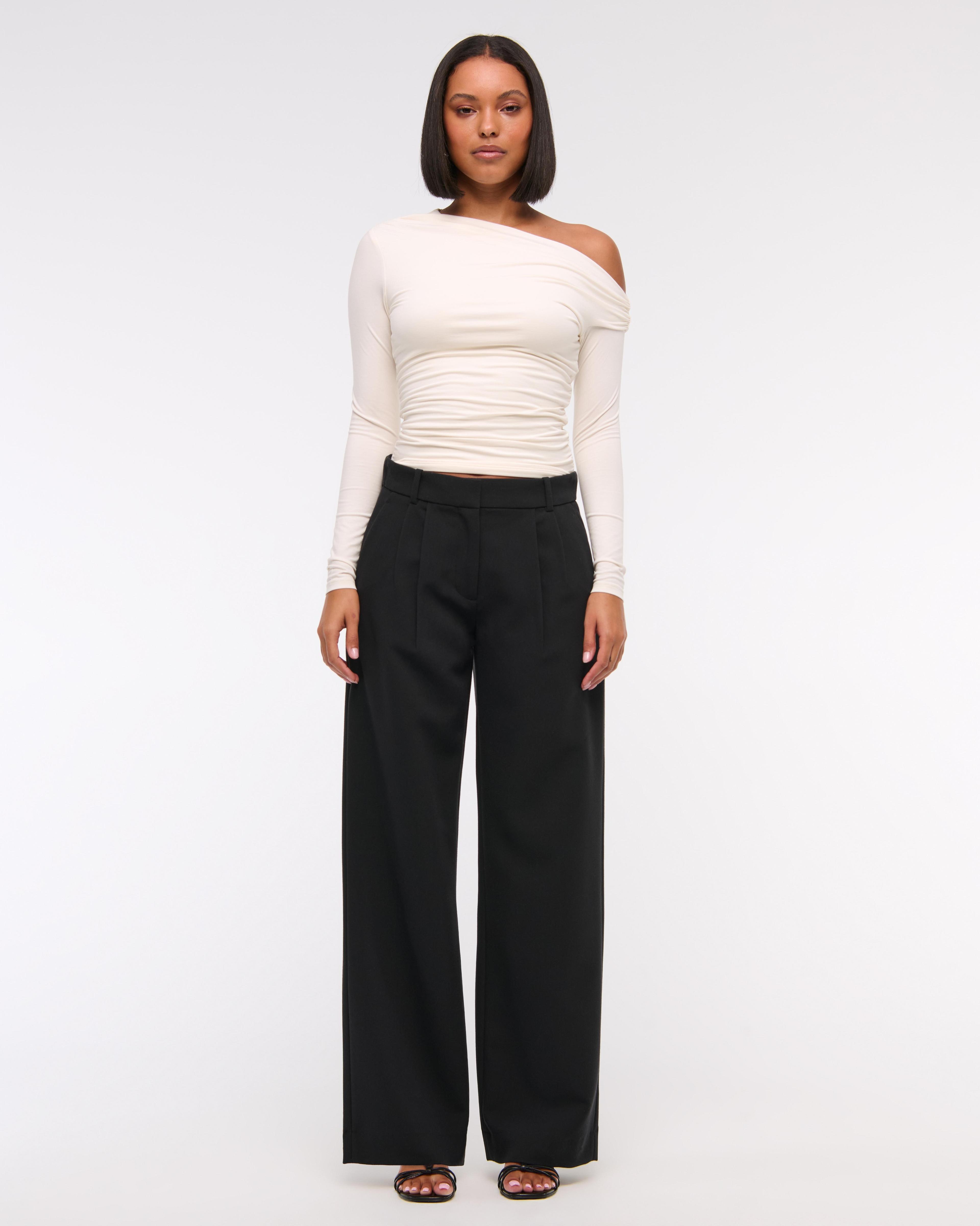 A&F Sloane Low Rise Tailored Wide Leg Pant Product Image