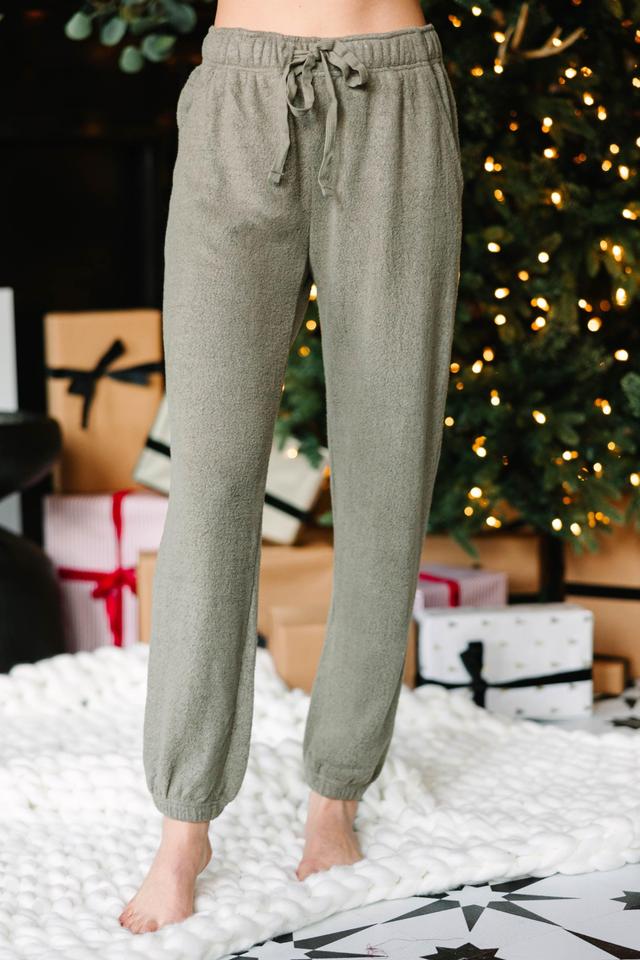 Cozy Habits Olive Green Joggers Female Product Image