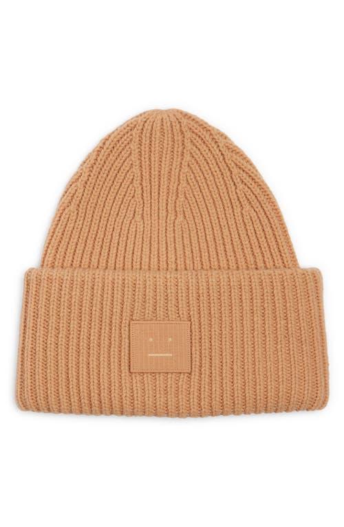 Acne Studios Pansy Face Patch Rib Wool Beanie Product Image