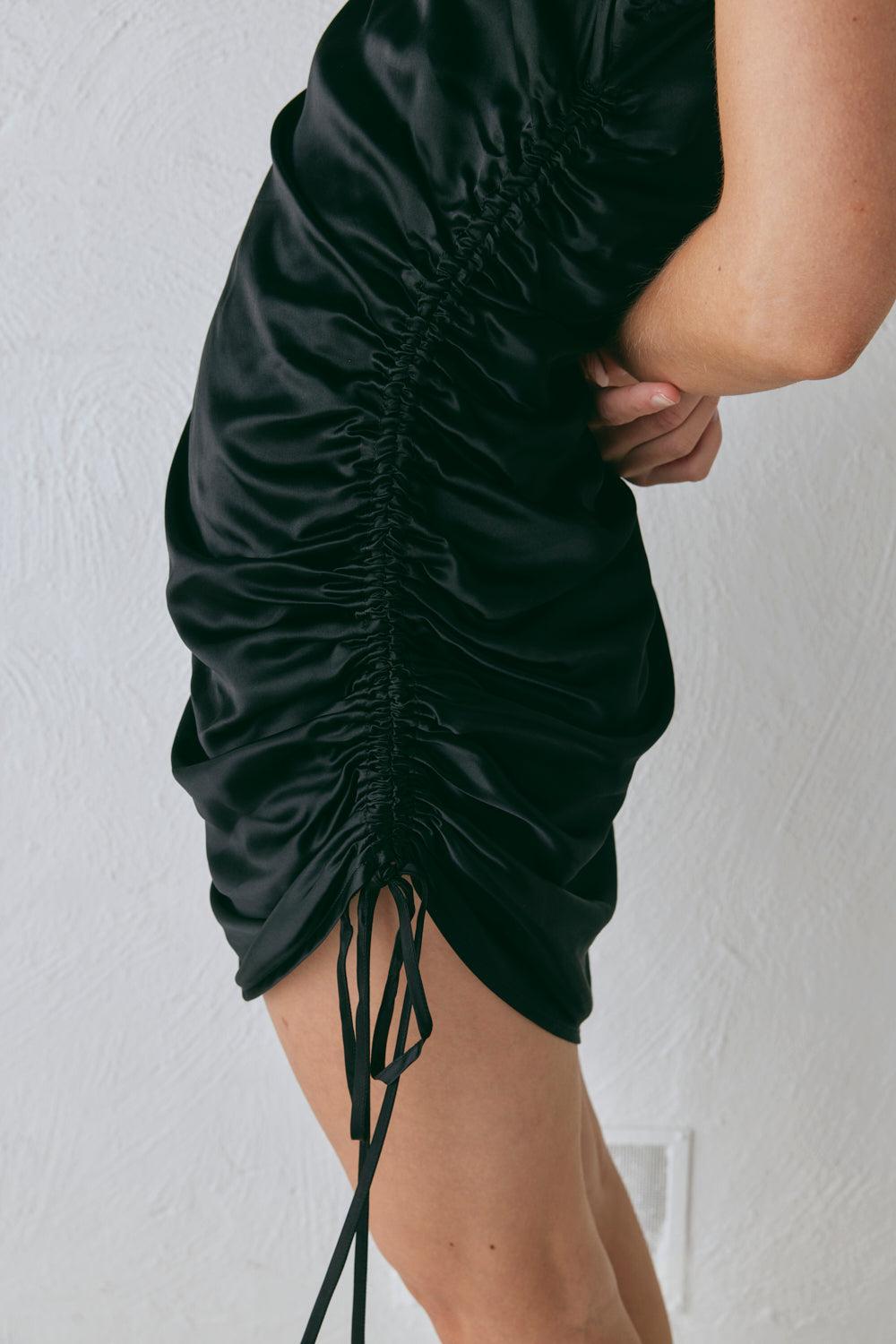 Dance Satin Mini Dress Black Product Image