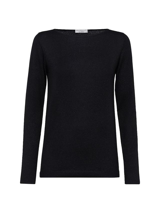 Womens Cashmere And Silk Sparkling Lightweight Sweater Product Image