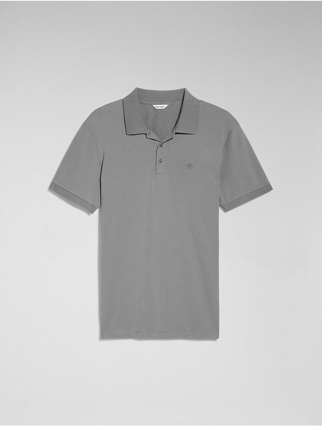 Calvin Klein Mens Smooth Cotton Polo Shirt - Black - L Product Image