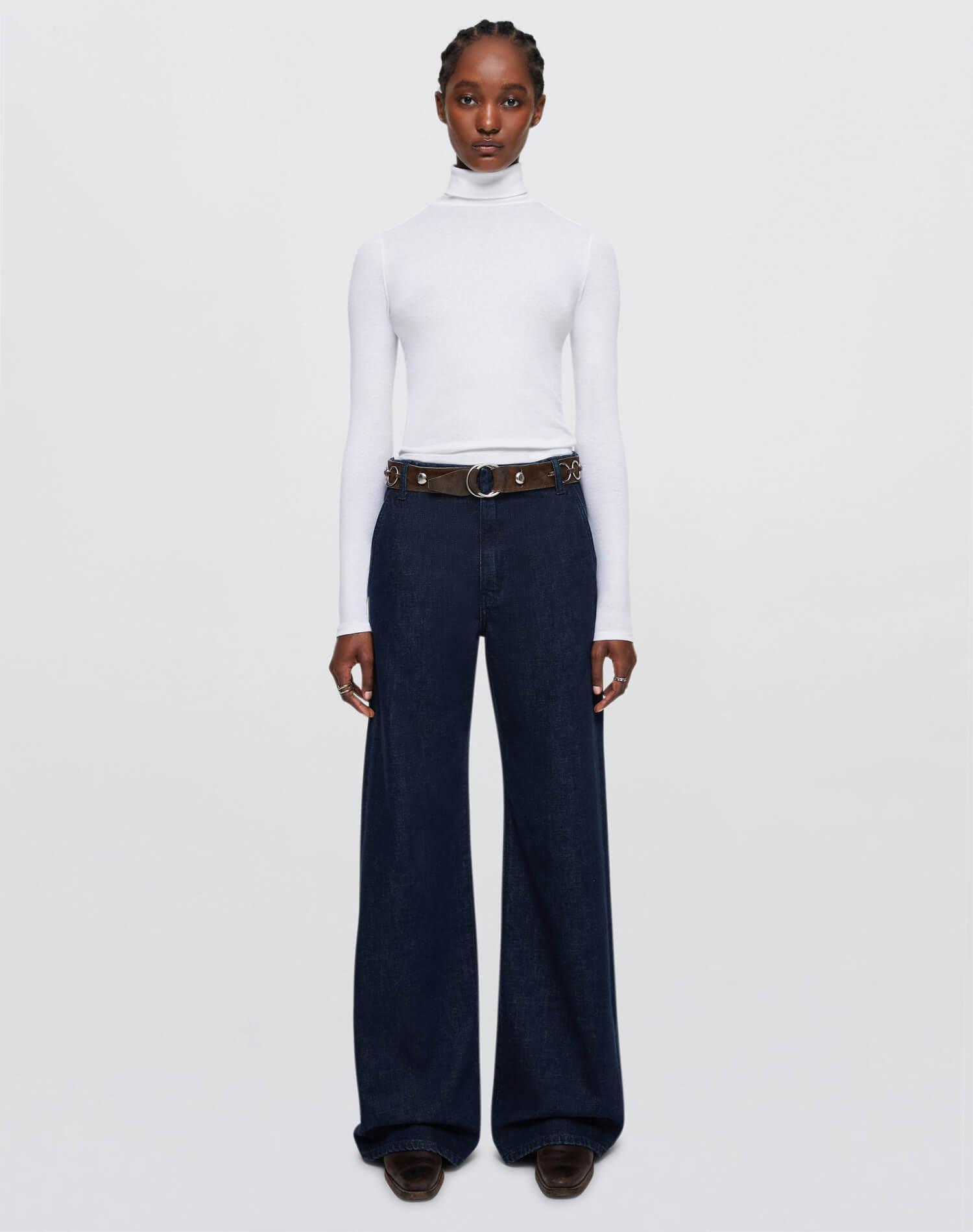 Ribbed Turtleneck - White Product Image