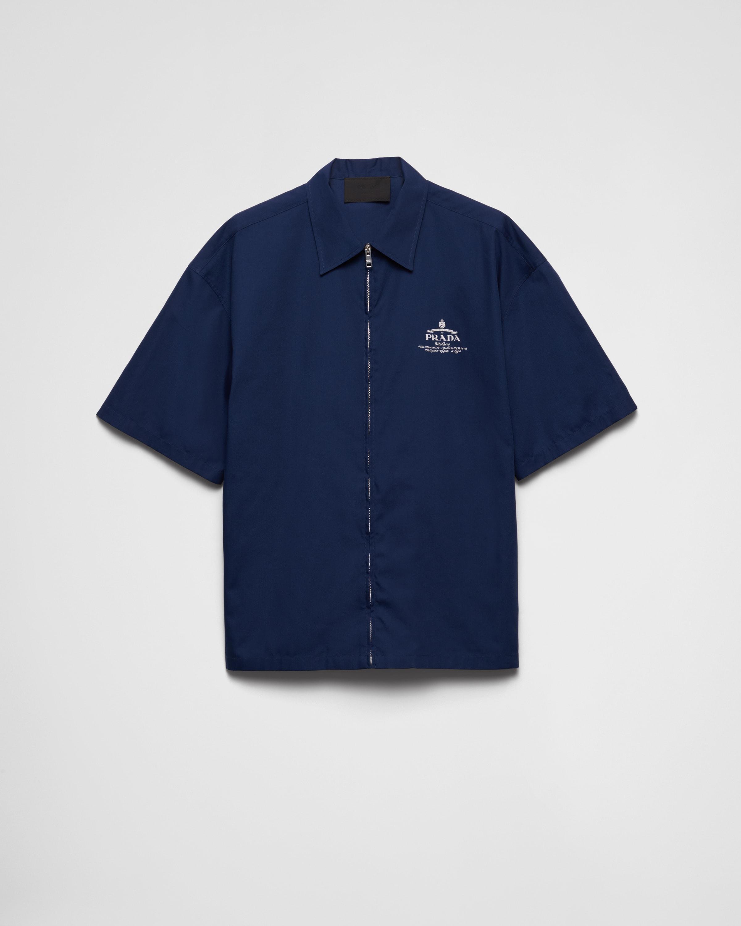 Short-sleeved technical cotton shirt Product Image