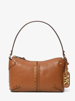 Astor Large Studded Leather Shoulder Bag Product Image